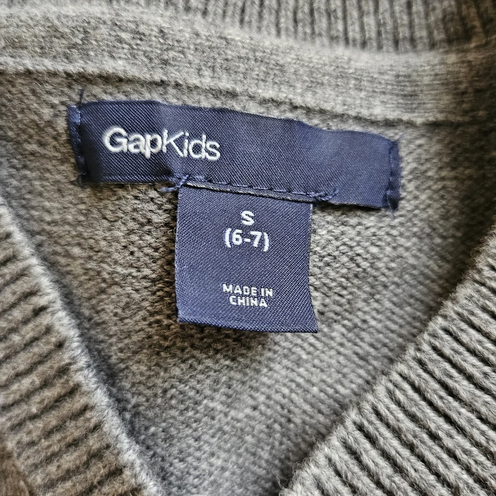 Youth Gap Kids Gray V Neck Sweater Sz S 6/7